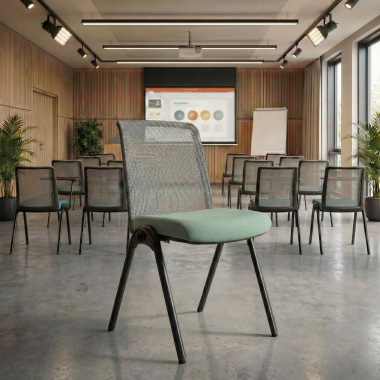 chaise de conference vert dora maille sans accoudoirs 2