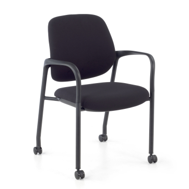 chaise de conference noir avec bras tissu accoudoirs fixes 1