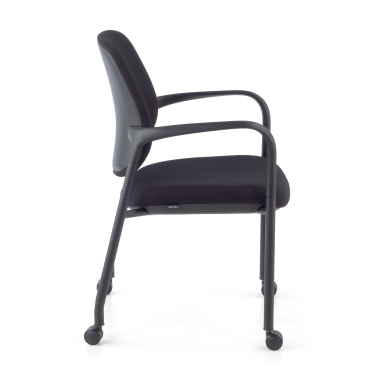 chaise de conference noir avec bras tissu accoudoirs fixes 4