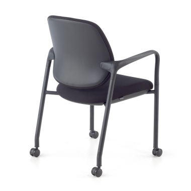 chaise de conference noir avec bras tissu accoudoirs fixes 7