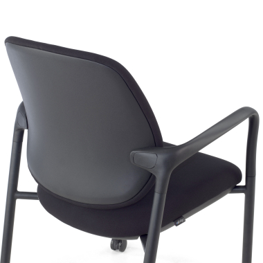 chaise de conference noir avec bras tissu accoudoirs fixes 5