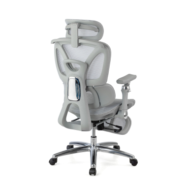 chaise ergonomique gris sense ultra maille accoudoirs reglables 4d soutien lombaire appui tete repose pieds extensible 10