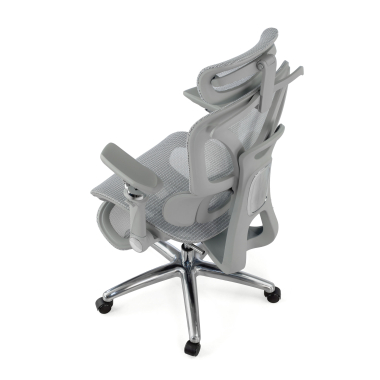 chaise ergonomique gris sense ultra maille accoudoirs reglables 4d soutien lombaire appui tete repose pieds extensible 12