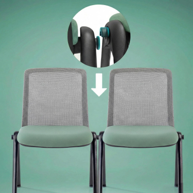 chaise de conference vert dora maille sans accoudoirs 3