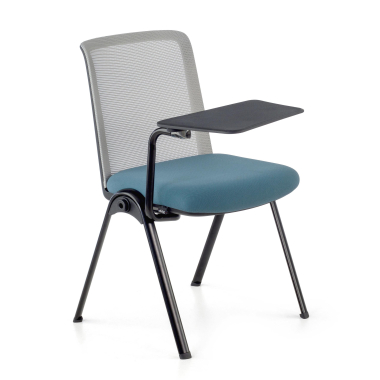 chaise avec tablette bleu support de bureau maille sans accoudoirs 1