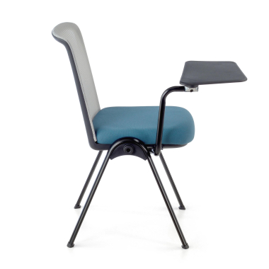 chaise avec tablette bleu support de bureau maille sans accoudoirs 7