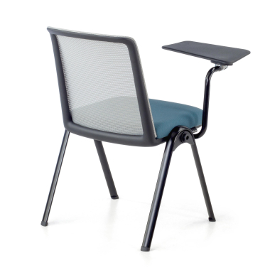 chaise avec tablette bleu support de bureau maille sans accoudoirs 8