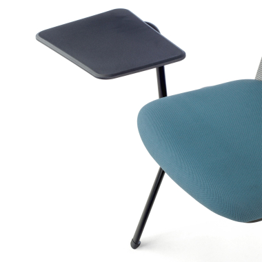 chaise avec tablette bleu support de bureau maille sans accoudoirs 11