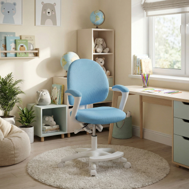 chaise de bureau enfant bleu mickey tissu accoudoirs fixes 2