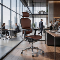 Chaise Ergonomique Ergohuman Elite, cuir naturel