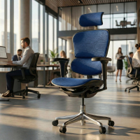 Chaise Ergohuman Ultra, assise et dossier rembourrés, structure noire