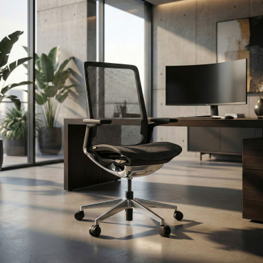 chaise de bureau noir sans appui tete maille accoudoirs reglables 4d soutien lombaire 2