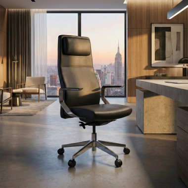 fauteuil de bureau noir weimar cuir authentique accoudoirs rembourres 2