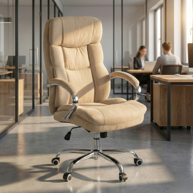 fauteuil de bureau beige harmony tissu accoudoirs rembourres 2