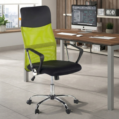 chaise de bureau vert nova maille accoudoirs fixes 2