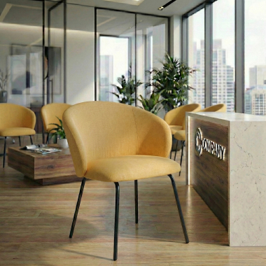 chaise de conference jaune harper tissu accoudoirs fixes 2