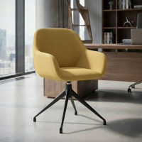 Chaise de réunion rembourrée Greta, base en aluminium