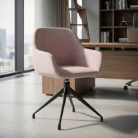 Chaise de réunion rembourrée Greta, base en aluminium