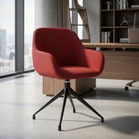 Chaise de réunion rembourrée Greta, base en aluminium