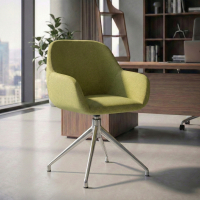 Chaise de réunion rembourrée Greta, base en aluminium