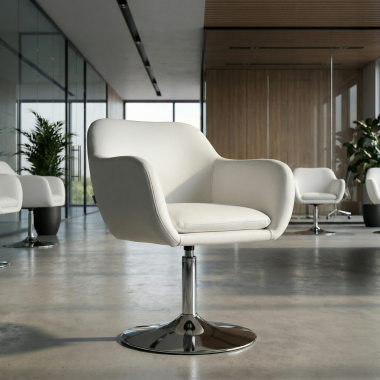 chaise salle d attente blanc space simil cuir accoudoirs fixes 2