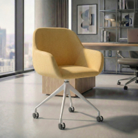 Chaise de réunion à roulettes Greta, base en aluminium