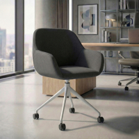 Chaise de réunion à roulettes Greta, base en aluminium