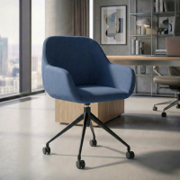 Chaise de réunion à roulettes Greta, base en aluminium