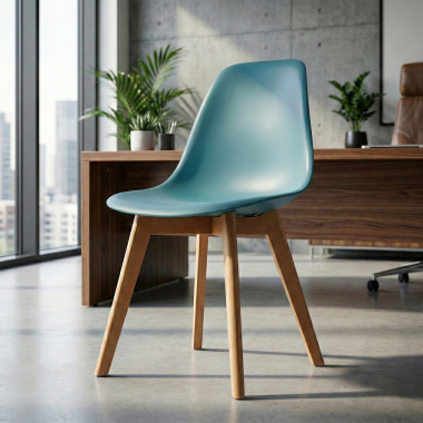 chaise scandinave bleu bergen plastique sans accoudoirs 2