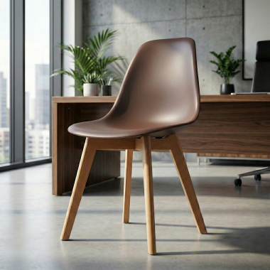 chaise scandinave marron bergen plastique sans accoudoirs 2