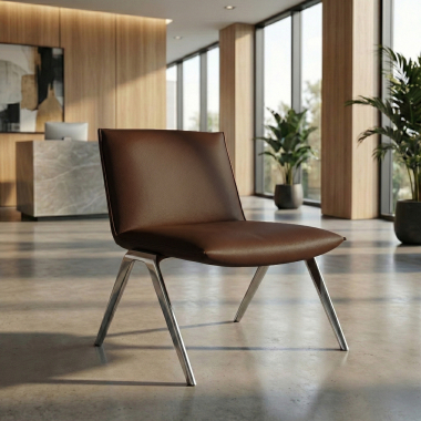 chaise salle d attente marron paisley simil cuir sans accoudoirs 2