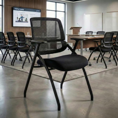 chaise de conference noir chaise maille accoudoirs mobiles 2
