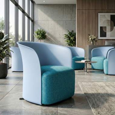 chaise salle d attente bleu duomo tissu accoudoirs fixes 2