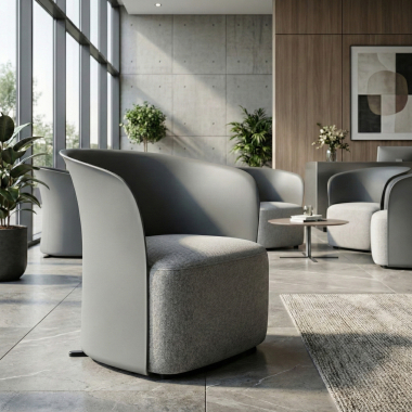 chaise salle d attente gris duomo tissu accoudoirs fixes 2
