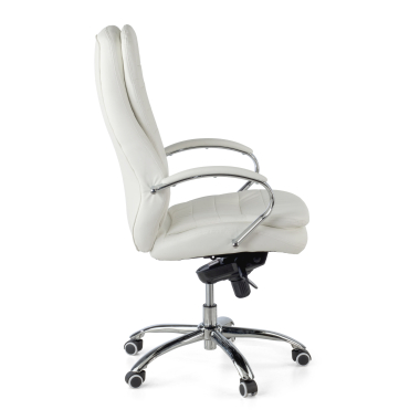 fauteuil de bureau blanc atenas simil cuir accoudoirs rembourres 4