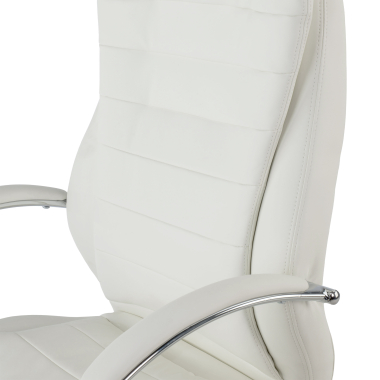fauteuil de bureau blanc atenas simil cuir accoudoirs rembourres 6
