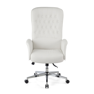 fauteuil de bureau blanc ankara simil cuir accoudoirs rembourres 6