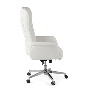 fauteuil de bureau blanc ankara simil cuir accoudoirs rembourres 8