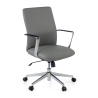 Fauteuil de Bureau Belfast à dossier bas, accoudoirs aluminium, éco-cuir
