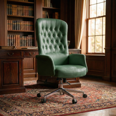 fauteuil de bureau vert ankara simil cuir accoudoirs rembourres 2