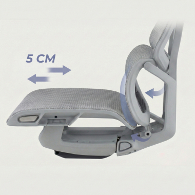 chaise ergonomique blanc gris aerofit structure blanche maille accoudoirs reglables 4d double soutien lombaire appui tete 11