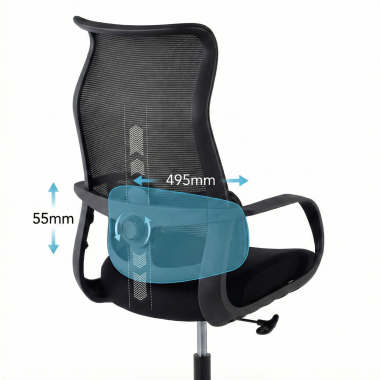 chaise de bureau noir axis maille accoudoirs fixes 9