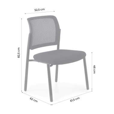 chaise visiteur bleu sans bras maille sans accoudoirs 11