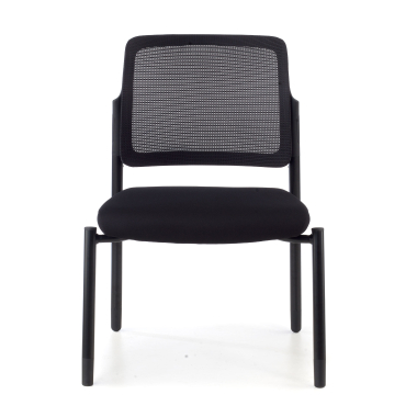 chaise visiteur noir sans bras maille sans accoudoirs 3