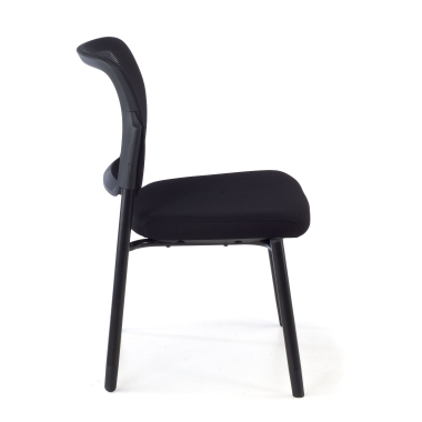 chaise visiteur noir sans bras maille sans accoudoirs 4