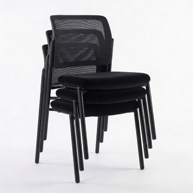 chaise visiteur noir sans bras maille sans accoudoirs 12