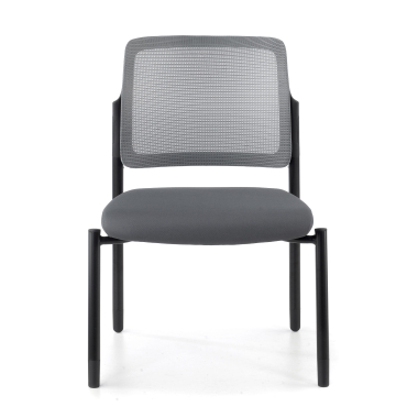 chaise visiteur gris sans bras maille sans accoudoirs 3