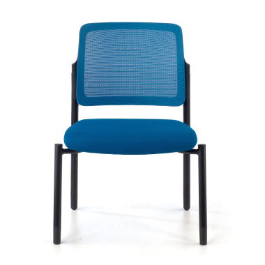 chaise visiteur bleu sans bras maille sans accoudoirs 3