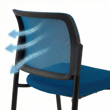 chaise visiteur bleu sans bras maille sans accoudoirs 8