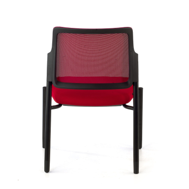 chaise visiteur rouge sans bras maille sans accoudoirs 7